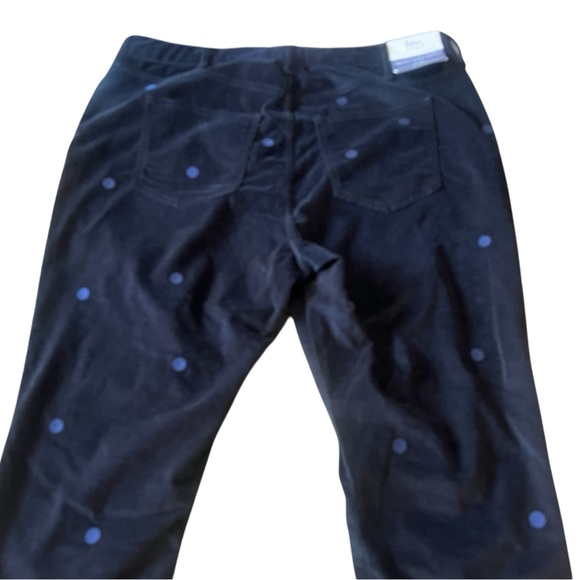 Boden NWT navy high rise velvet super skinny pants with polka dots - Picture 6 of 11